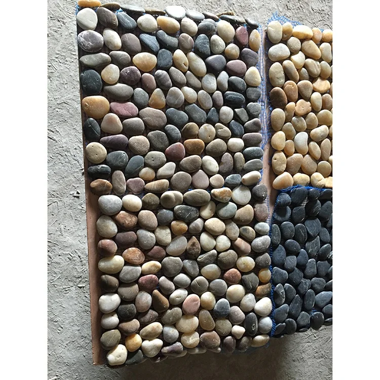 Polished Natural Pebble Stone Carpet Foot Message Bath Mats