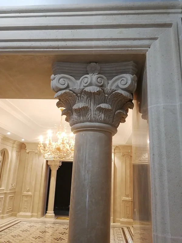 Customized Project Natural Marble Pillars Decoration Roman Column, House Pillars Designs Roman Pillar Design