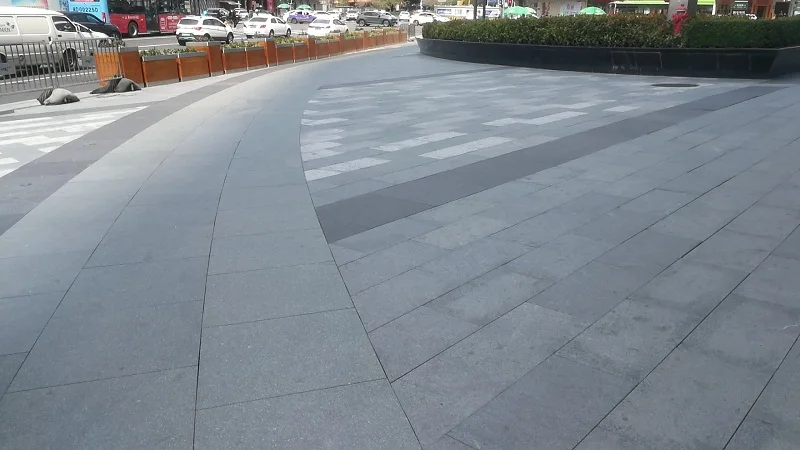 Green Gray Black White Mixed Color Granite Slab Stone Paving Tiles, Outdoor Floor Paver Stone Paving
