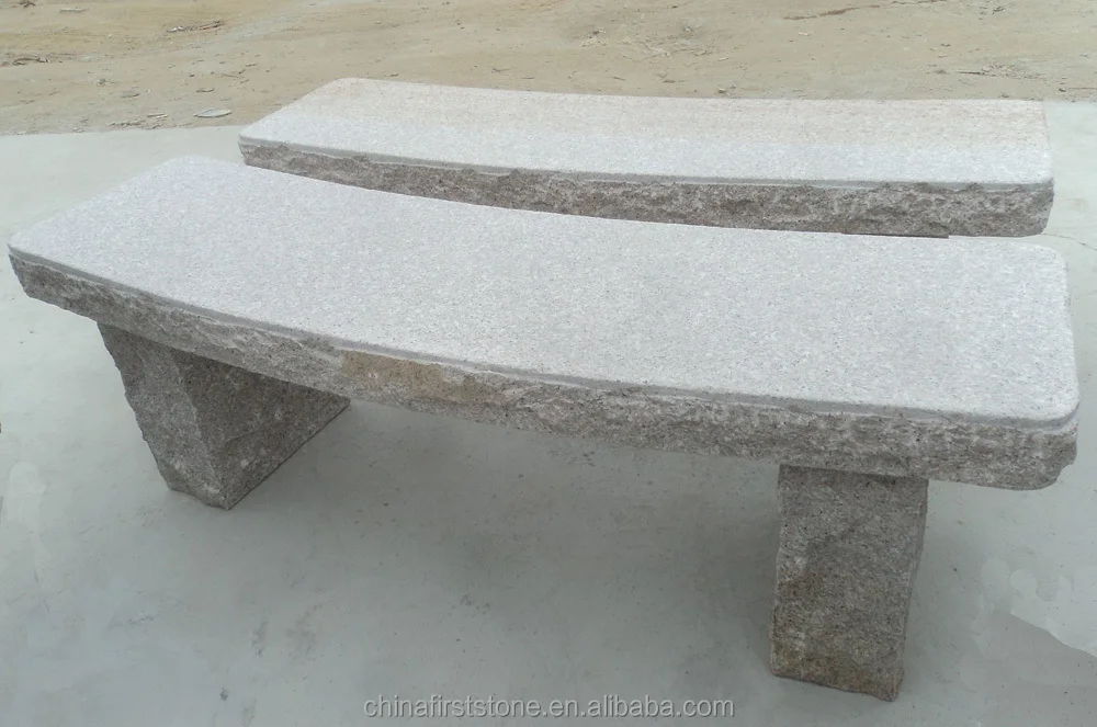 Banc incurvé d'extérieur en granit jaune G682 Meubles de jardin en pierre Banc de jardin en granit