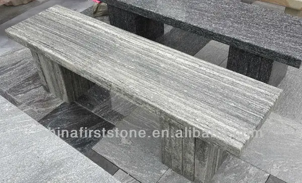 Banc d'extérieur en granit blanc sésame G603 Banc d'extérieur en granit blanc sel Banc de jardin en granit