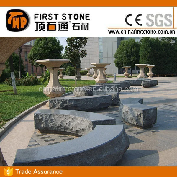 G654 Grey Granite Stone Cheap Curved Outdoor Garden Bench