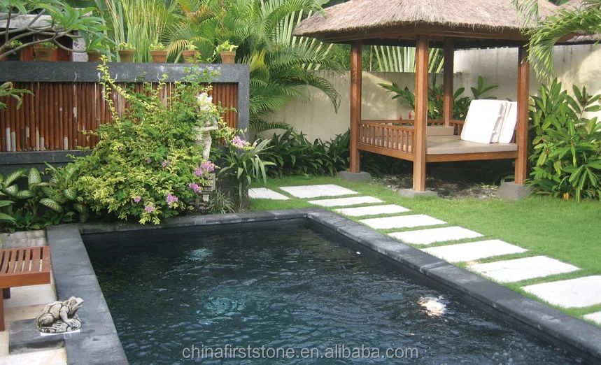 Black Limestone Swimming Pool Tile Inner Corner Border Cover