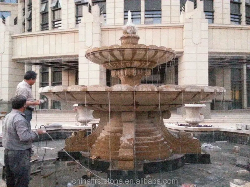 نافورة رخامية مزخرفة بتصميم جديد من الصين للبيع بالجملة نافورة مياه خارجية كبيرة