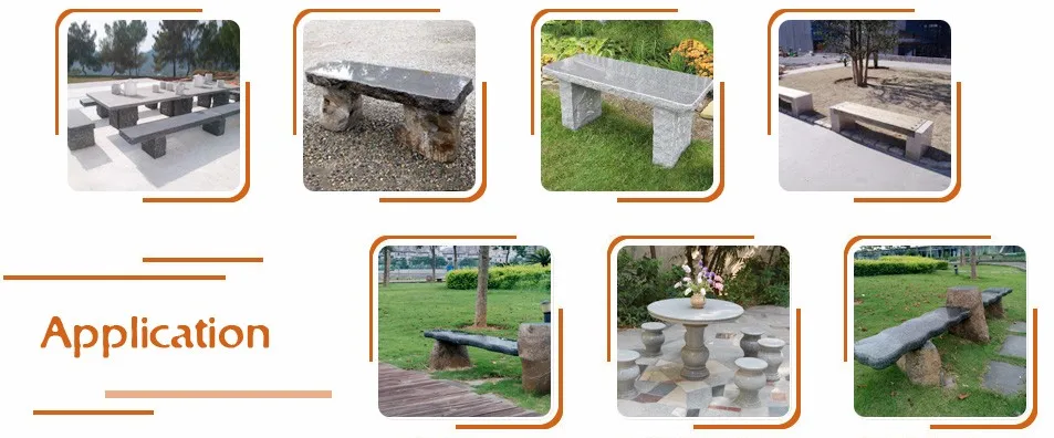 Public Garden Outdoor Furniture Solid Natural Round Granite Stone Table