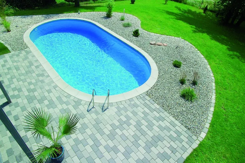 Fournisseurs de margelles d'angle en pierre de piscine en granit blanc G633