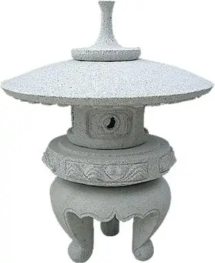 GGL376 Escultura de linterna de granito tallada en gris, blanco y amarillo, ideal para interiores y exteriores, jardín, hogar, hotel