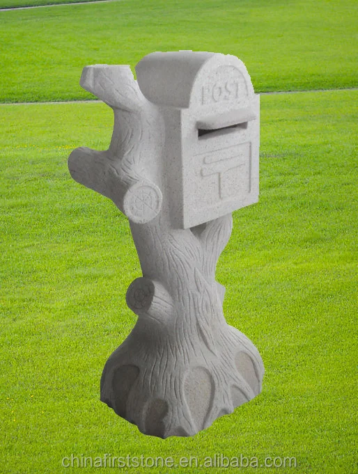 Carving Tree House Shaped Mailbox Granite Stone GAMG013 Wholesale Natural by Order Grey Natural Stone,granite