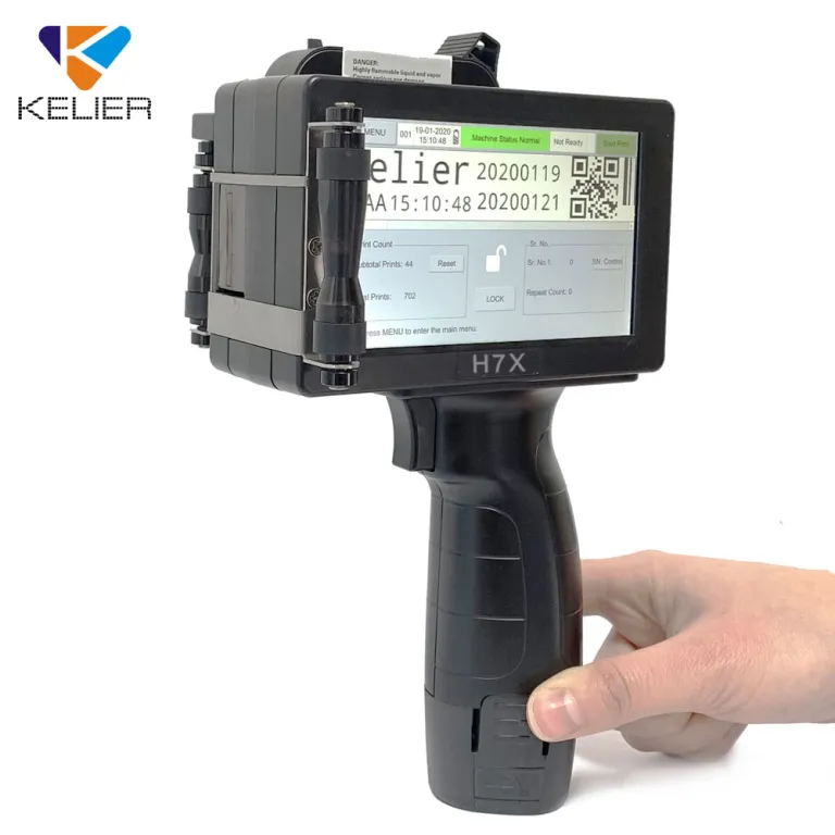 Kelier - KELIER 2022 nouvelle machine d'impression portable handjet 260  code dater Imprimante OEM codeur à jet d'encre machine H6 Imprimante à jet  d'encre portable