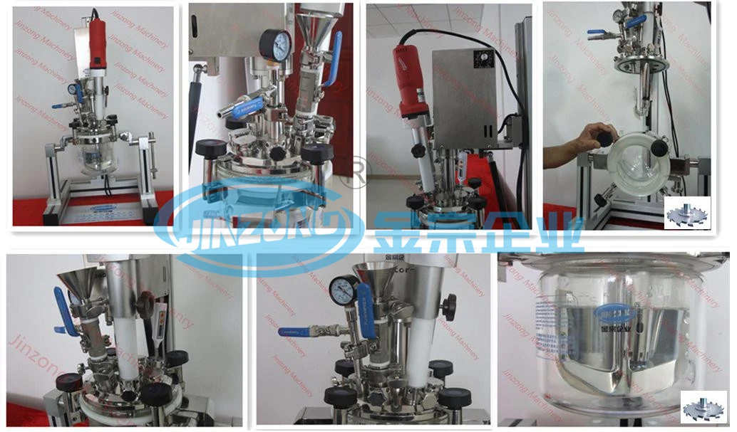 Small Scale Vacuum Emulsifying Mixing Machine Glass Reactor for Lab