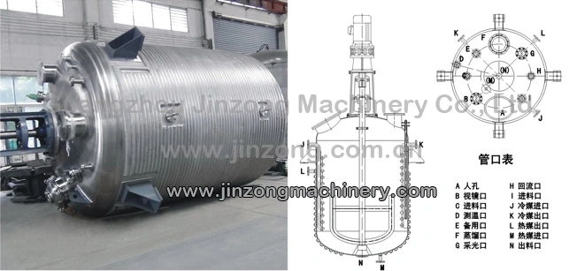 External Half Coil & Internal Coil Reactor 50000L for Resin Synthesis, Polymerization