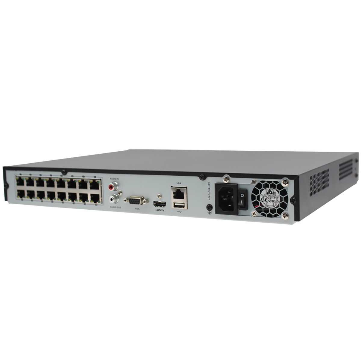 4K Capable GoSwift 16 Channel NVR Recorder for IP Cameras W/Built in POE Swith Pre-Installed 3 TB Hard Drive Onvif Compliant 