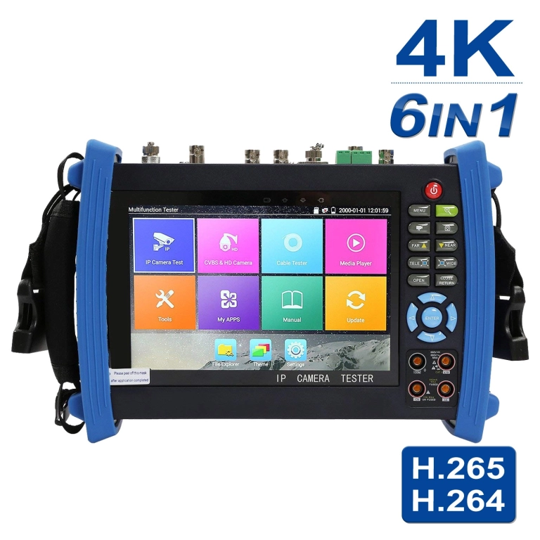 7 Inch All in One IPS Touch Screen IP Camera Tester Security CCTV Tester  Monitor with SDI/TVI/AHD/CVI/DMM/TDR/OPM/VFL/POE/WIFI/4K H.265/1080p HDMI  In&,Tester Monitor&Tool