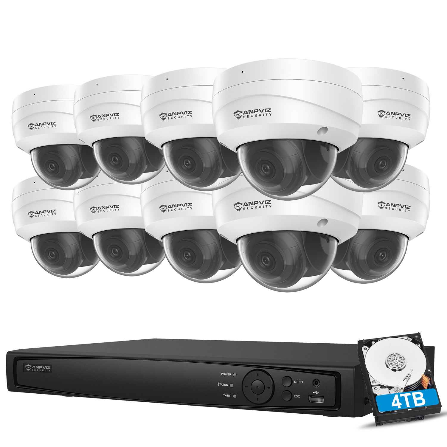 Anpviz 8MP 4K IP POE ระบบกล้อง Outdoor10 ระบบรักษาความปลอดภัยกล้อง CCTV ...