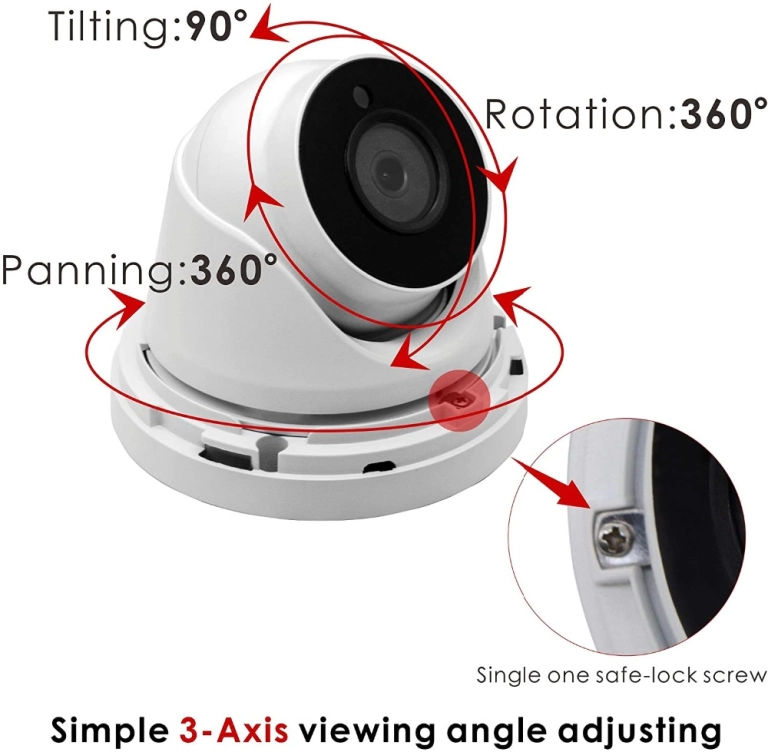 PNI IP440 WiFi PTZ caméra de vidéosurveillance sans fil, 4MP, zoom