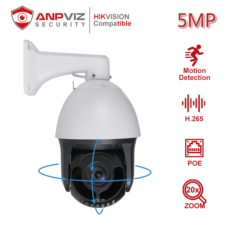 Hikvision Hikvision Compatible 8MP 4K PoE IR IP Speed Dome PTZ Kamera 30X Zoom Danale APP 