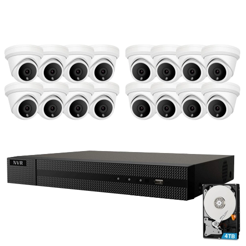 Système vidéosurveillance NVR POE 4 canaux + 4 dômes intelligents