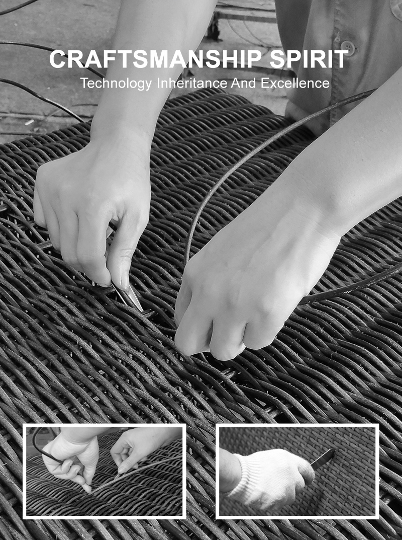 BHR Rattan wicker lounge outside artificial boho natural ratan