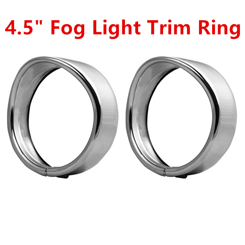 4.5 inch Chrome Visor Style Passing Fog Light Trim Ring For Motorcycle Accessories