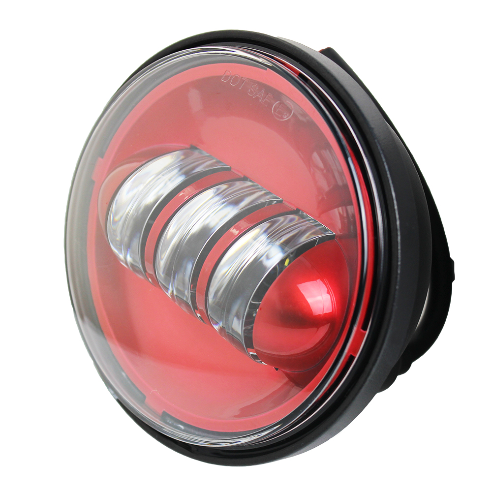 7 INCH RED PROJECTOR HEADLAMP 4.5 INCH FOG LED LIGHT BULB 7'' MOUNTING BRACKET FOR MOTORCYCLE