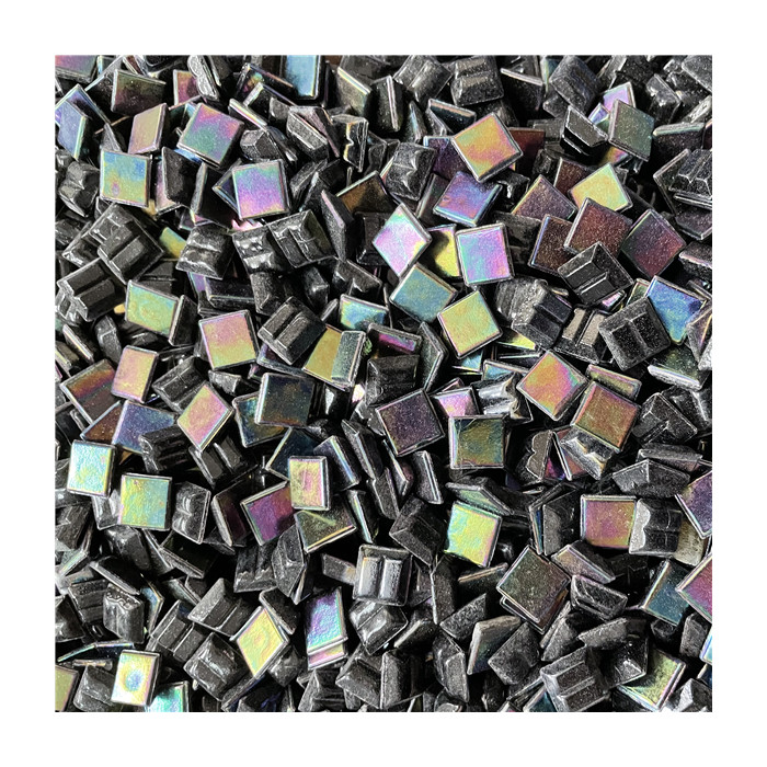 Factory direct mini decorative crafts iridescent stone tiles craft glass mosaic tiles