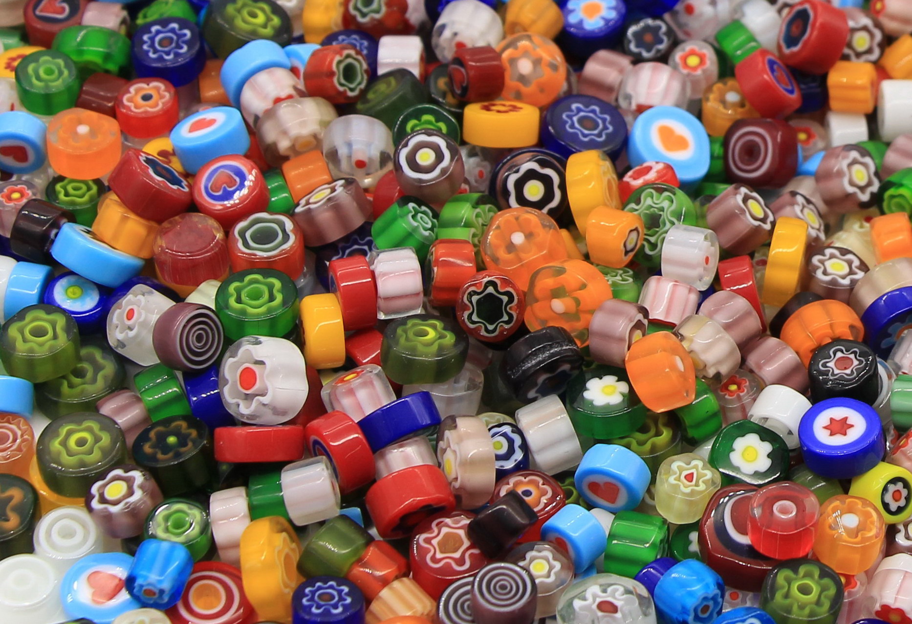 Millefiori Small Glass Beads  for Mosaic Crafts,Mosaic Supplies Mosaic Tiles for Fused Glass Supplies