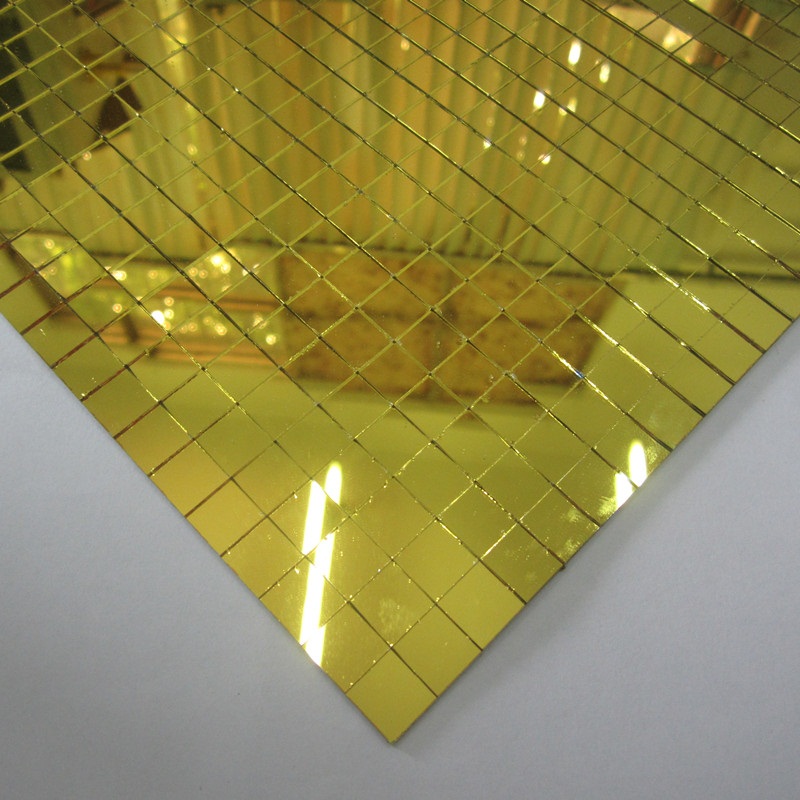 Self-adhesive gold mirror glass mosaic gold mosaic tile for craft kit