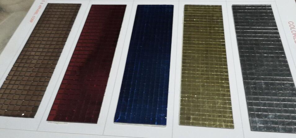Self-adhesive mini mirror glass mosaic tile in roll for craft kit