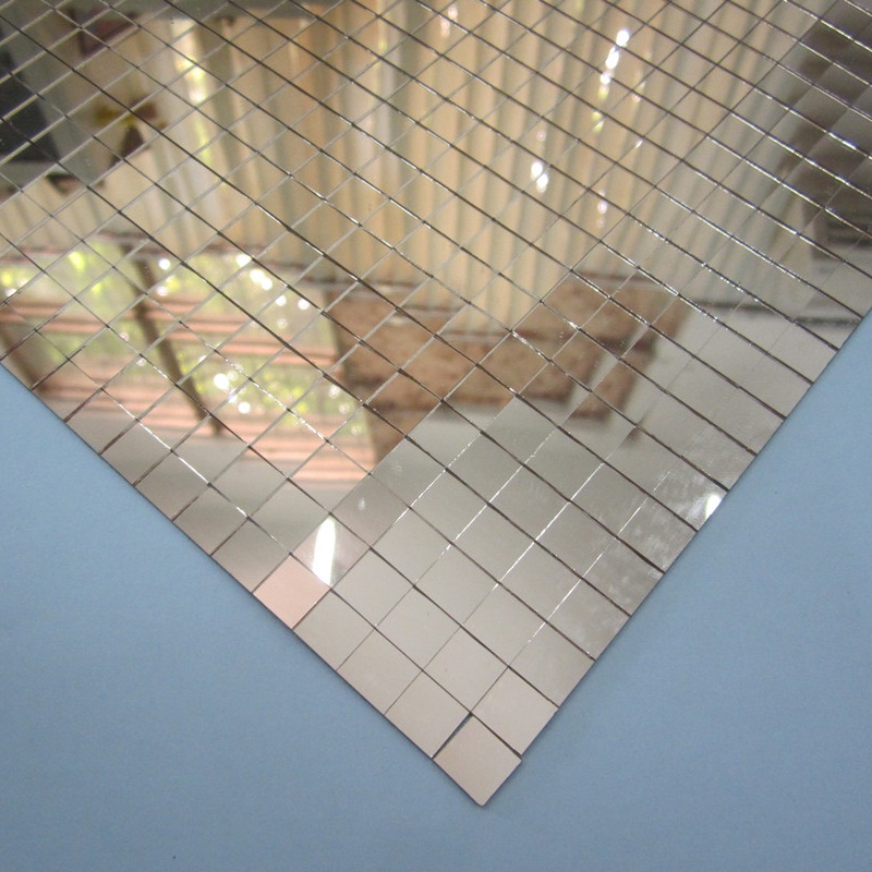 Self-adhesive gold mirror glass mosaic gold mosaic tile for craft kit