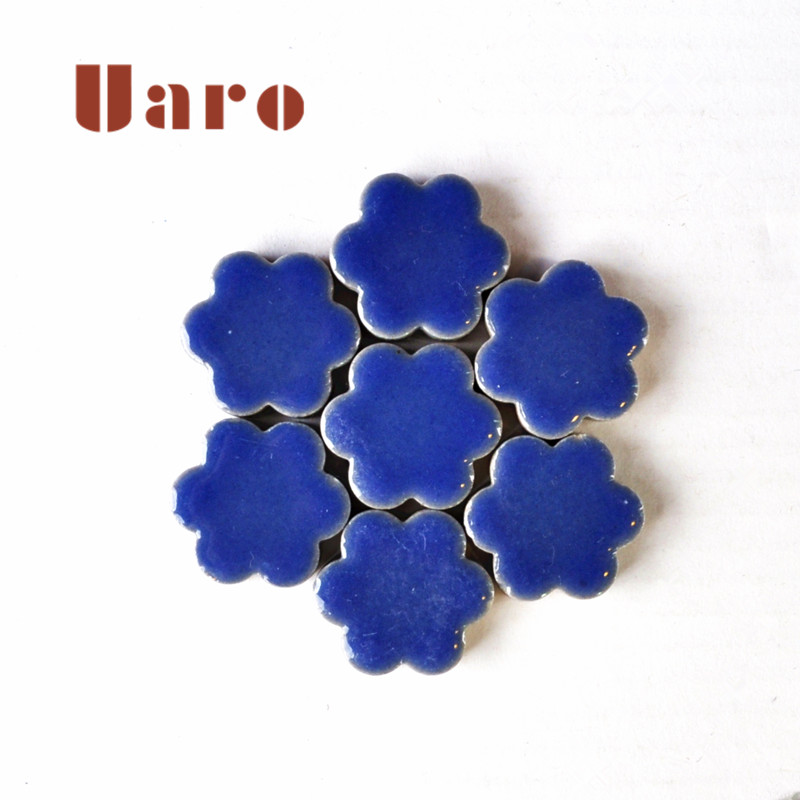DIY craft kit decorative ceramic tile art flower shape 5mm thick ceramic loose mosaic tiles