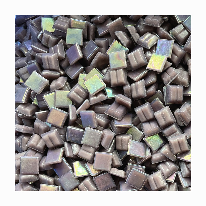 Factory direct mini decorative crafts iridescent stone tiles craft glass mosaic tiles