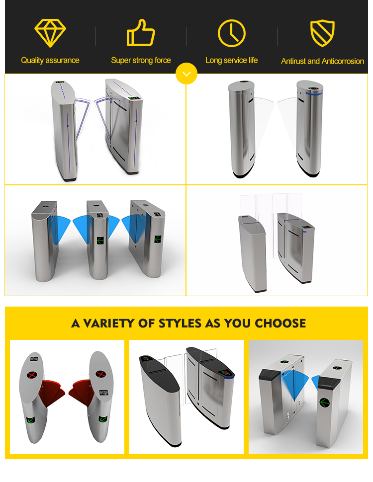 Entrance and exit gate,card swipe entrance machine flap turnstile/people access control flap gate
