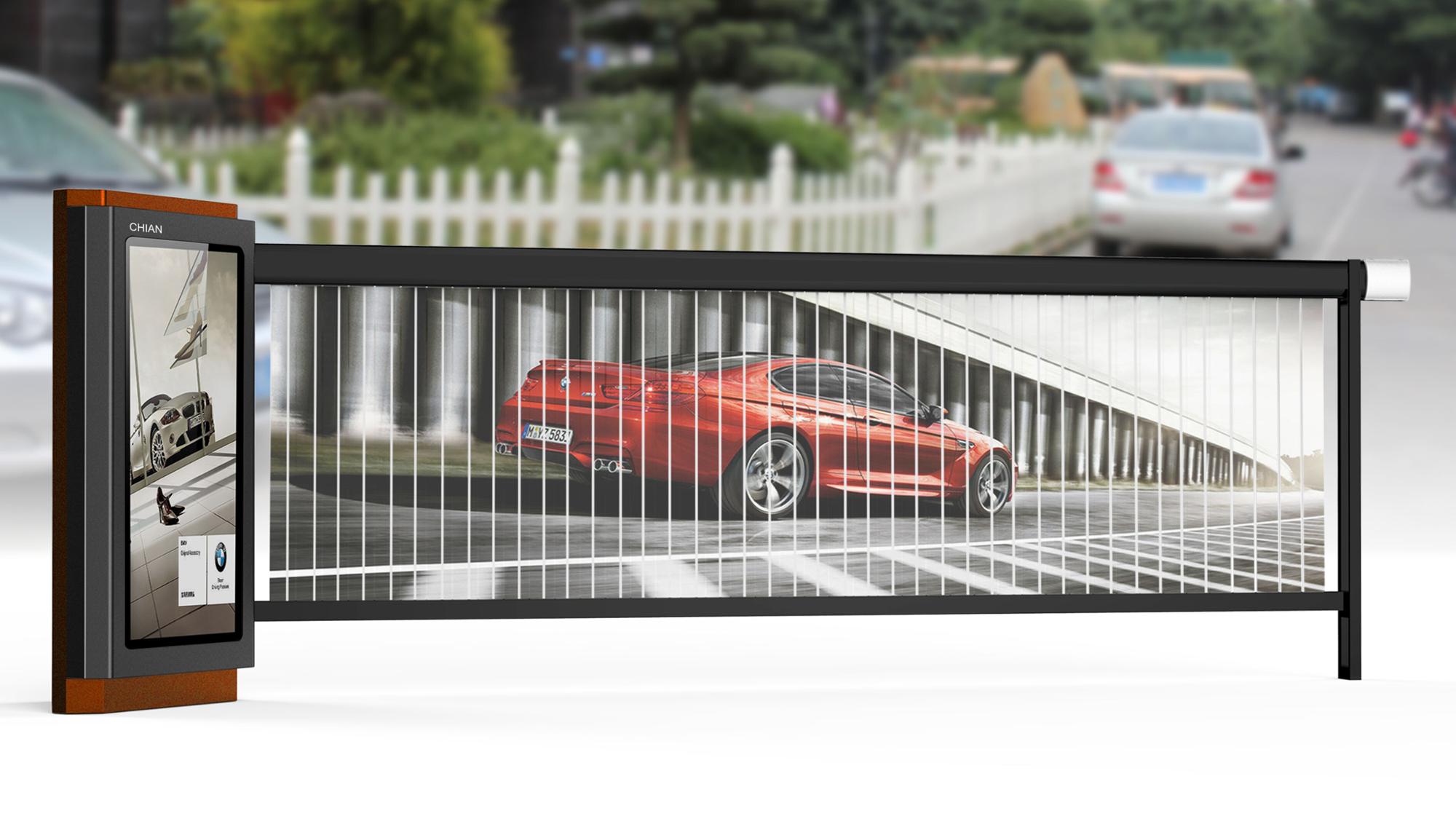 Safety road vehicle access control system advertising barrier boom gate