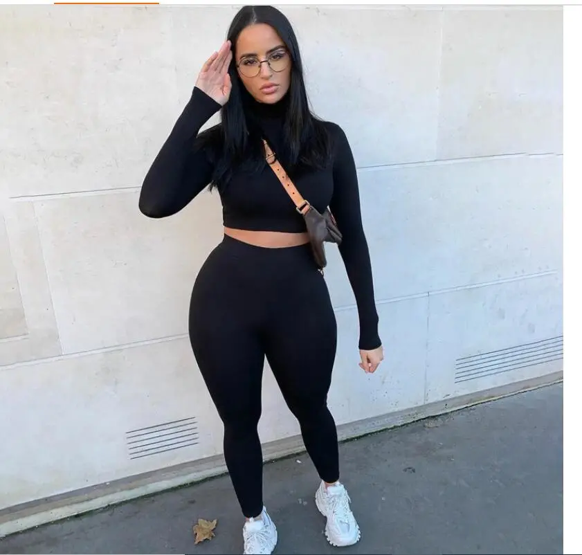 Woman Long Sleeve Tracksuit Legging Sportswear Jogging Yoga Wear Fitness Suit Workout Set Running Clothing Gym Apparel Set Garment T-Shirt Polo Shirt Outfit