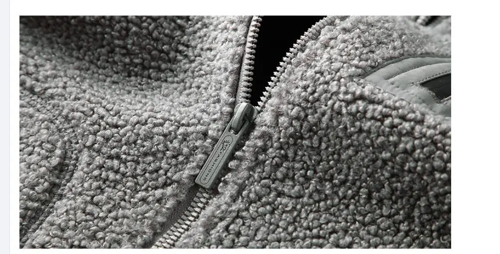 Customize Logo Thick Full Zip Mens Sherpa Fleece Men Jacket Top Coat Winter Casual