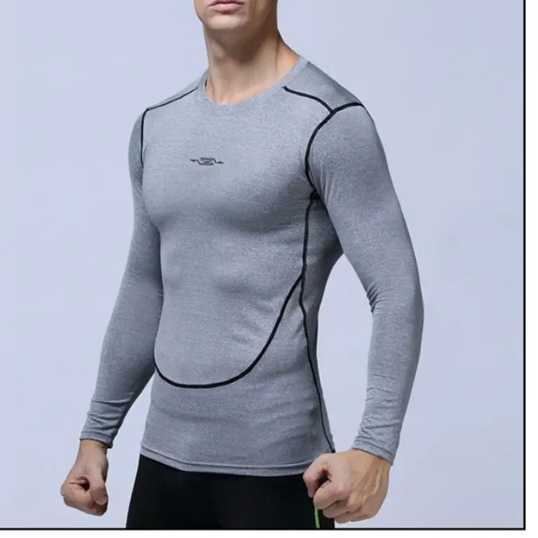 Men's Sports Active Running T Shirts Long Sleeves Quick Dry Training Shirts Men Gym Top Tee Clothing