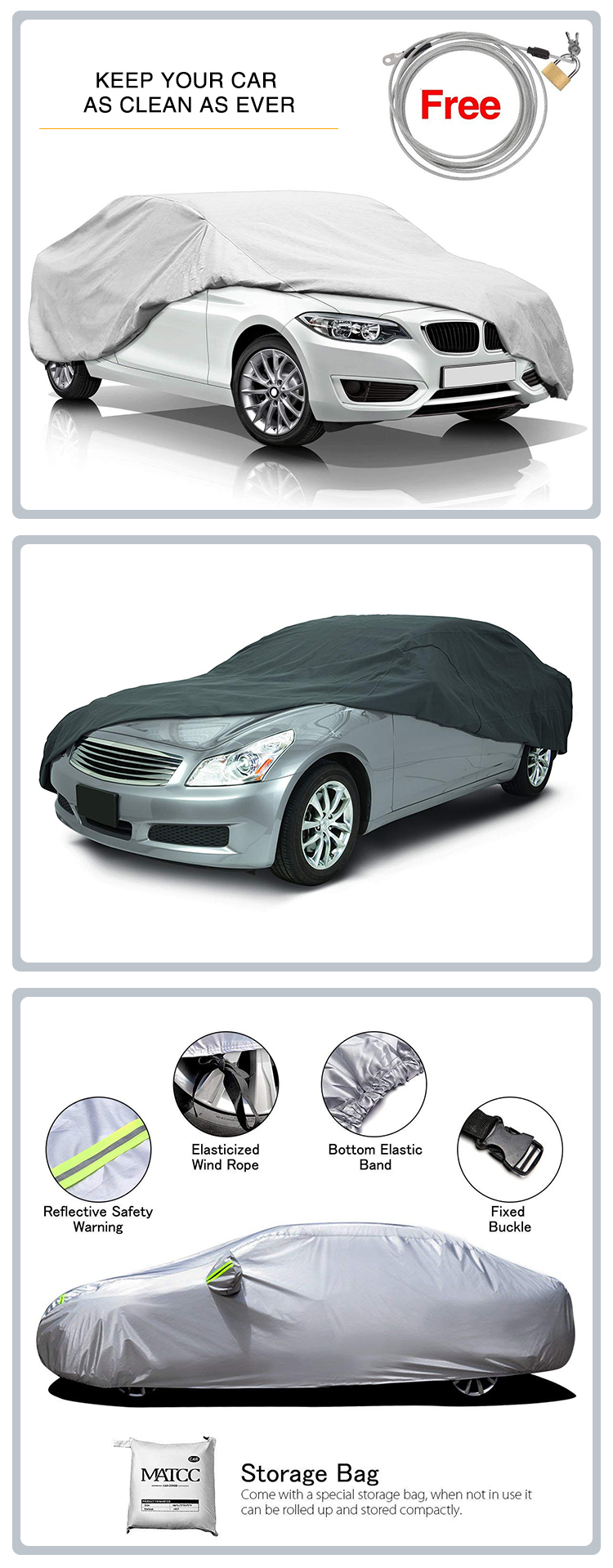 Cover Queen Hot Selling 2 Layers PEVA Waterproof Car Cover/Hail Proof