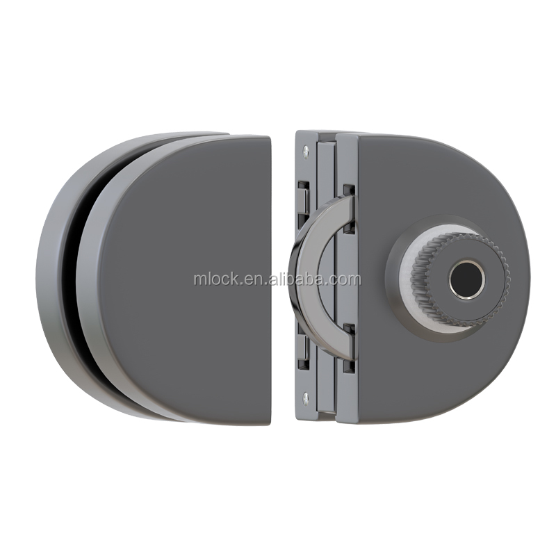 Moklock - MOK zinc alloy black lock for glass doors digital glass doors lock fingerprint lock Fingerprint Glass Door Lock
