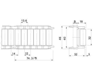 Hairise H608 High Quality Plastic Conveyor Transition Guide Rail Wtih ISO Certificate