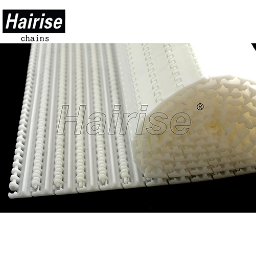 Hairise 800 flat type conveyor belt with white color plastic modular belt