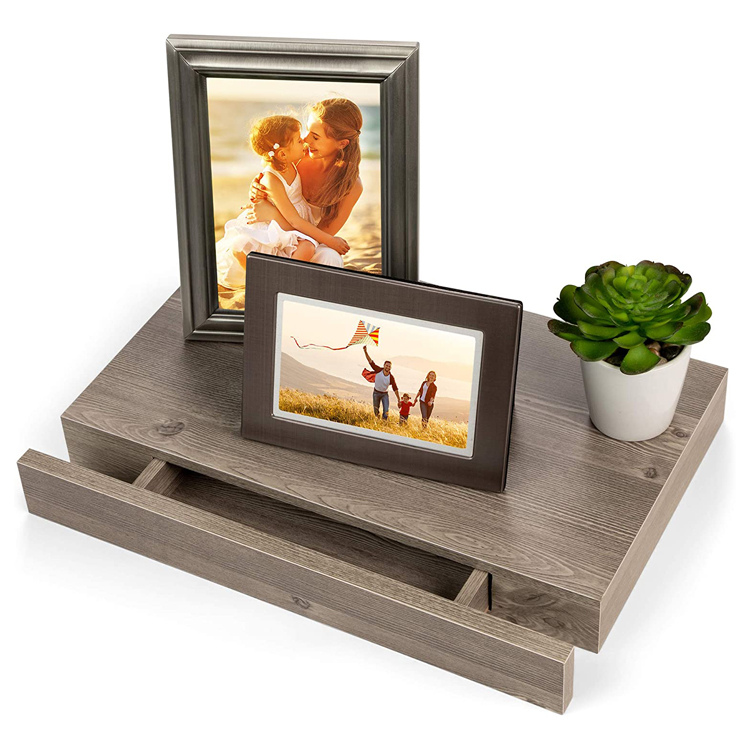 Modern Wall Shelf 16 inch Floating Shelves with Drawer