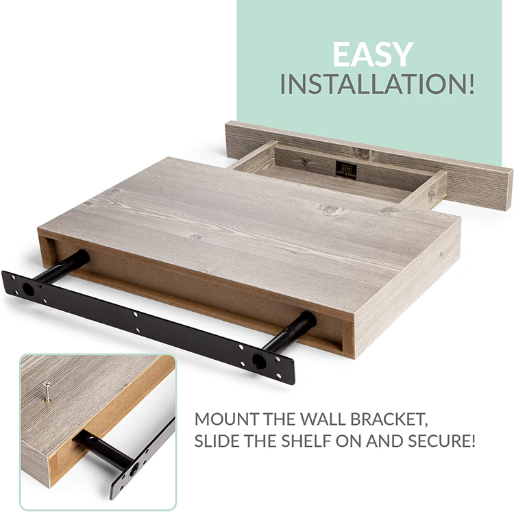Modern Wall Shelf 16 inch Floating Shelves with Drawer