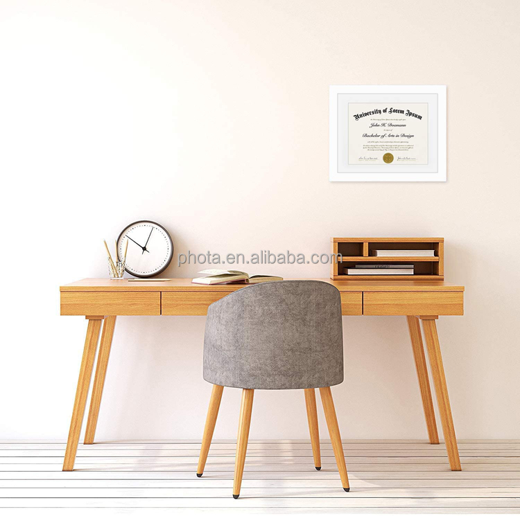 11x14 Black Diploma Frame Displays 8.5x11 Diplomas with Mat or 11x14 Inch Without Mat