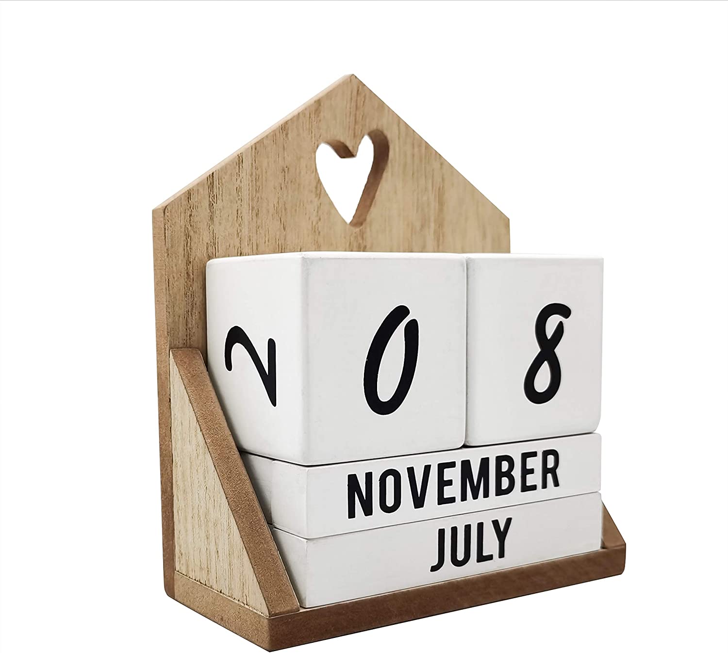 Wooden Table Top Calendar Block sign