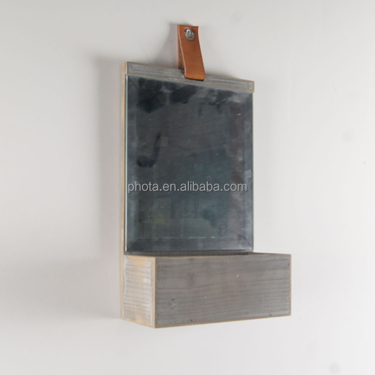 Hanging Wall Mirror With Shelf