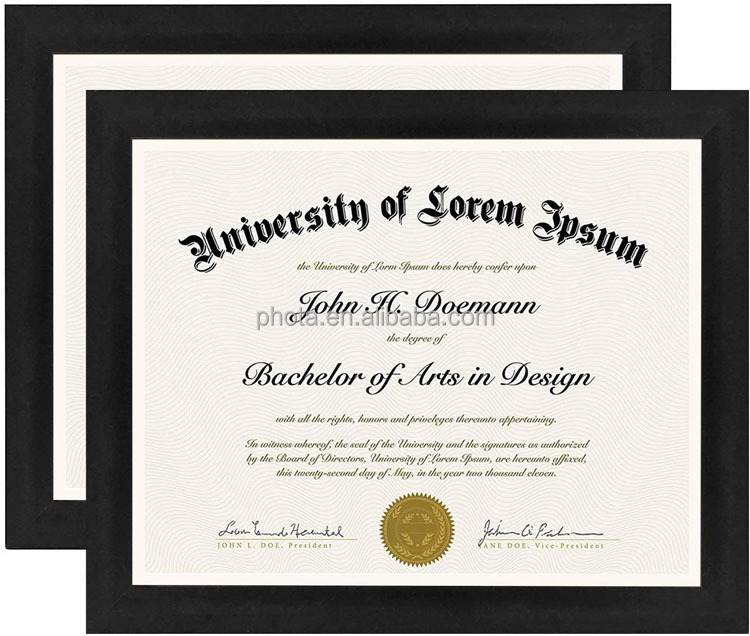 American flat 8.5x11 Diploma Frame in White with Shatter Resistant Glass - Horizontal and Vertical Formats for Wall and Tabletop