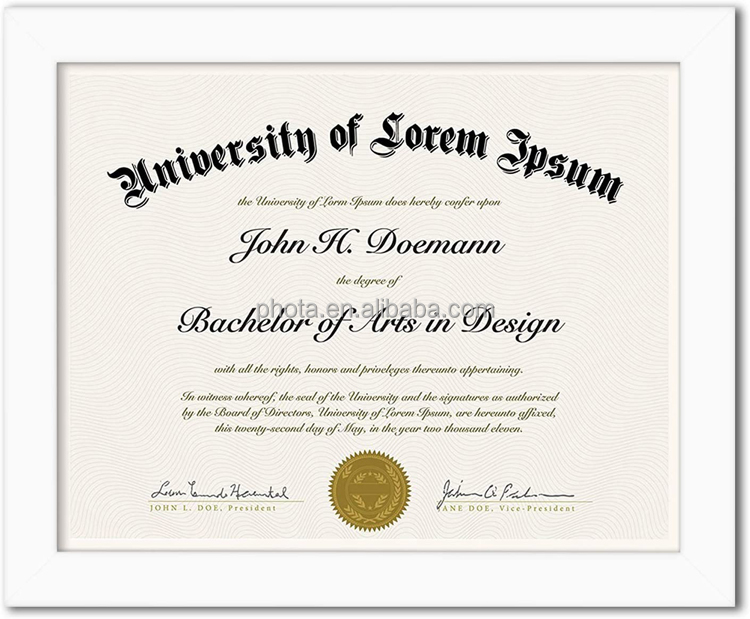 American flat 8.5x11 Diploma Frame in White with Shatter Resistant Glass - Horizontal and Vertical Formats for Wall and Tabletop