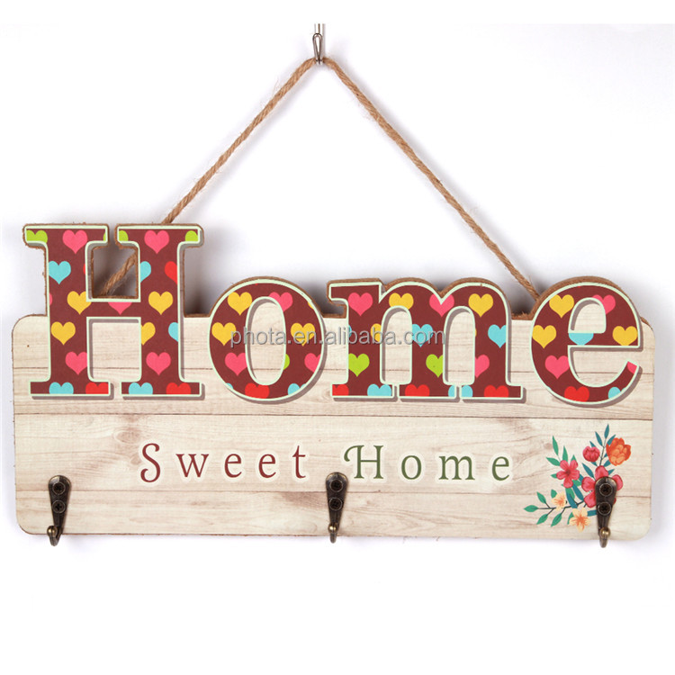 Hot selling large Hanging Wall Sign Wood Wall Decoration Picture Frame English Sign Decor Door Wooden Plaque For Hang