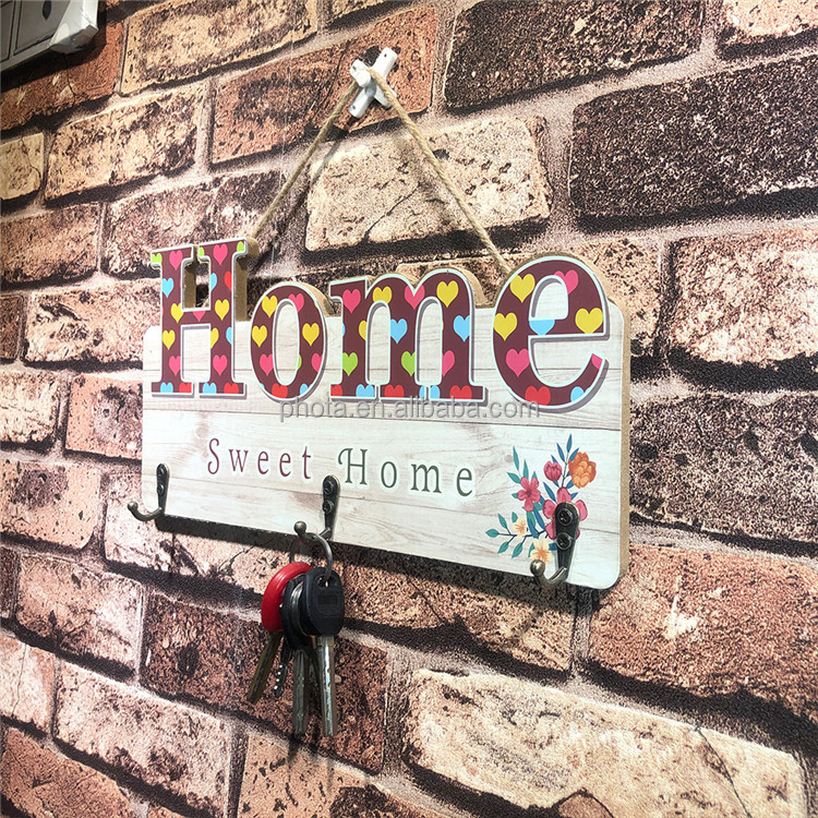Hot selling large Hanging Wall Sign Wood Wall Decoration Picture Frame English Sign Decor Door Wooden Plaque For Hang
