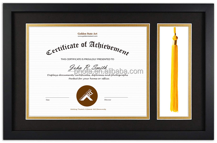 8.5 x 11 Wood Diploma Document/Certificate shadow box frame with Tassel Holder & Real Glass